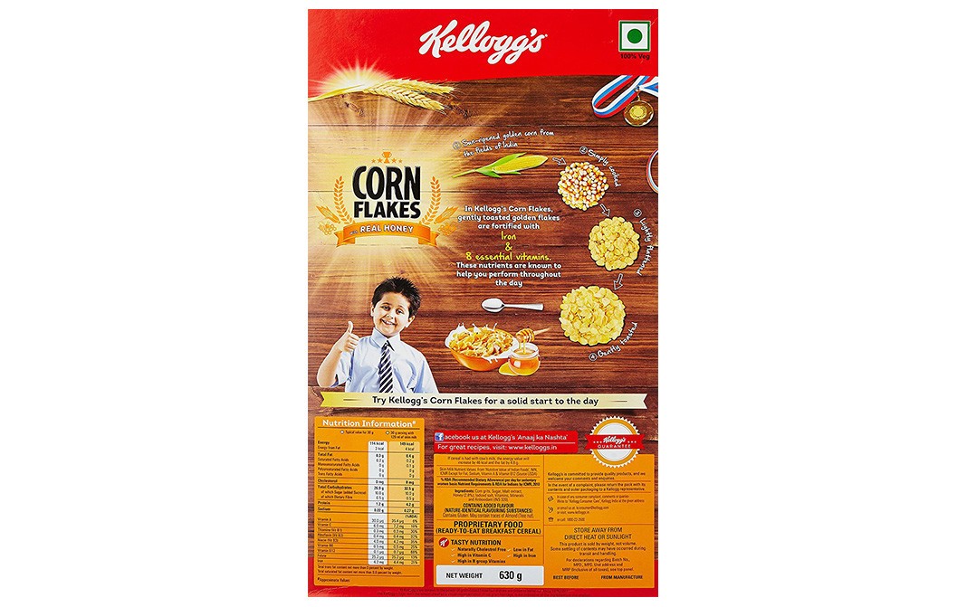 Kellogg's Corn Flakes with Real Honey    Box  630 grams